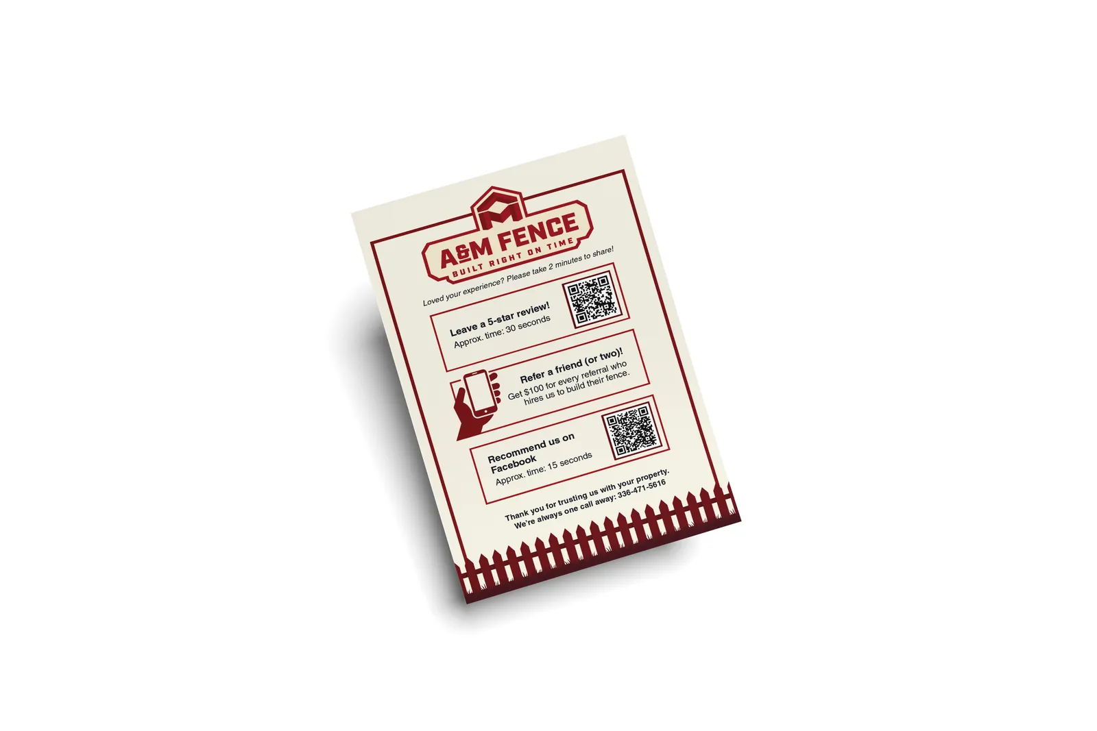 Review &amp; Referral Card