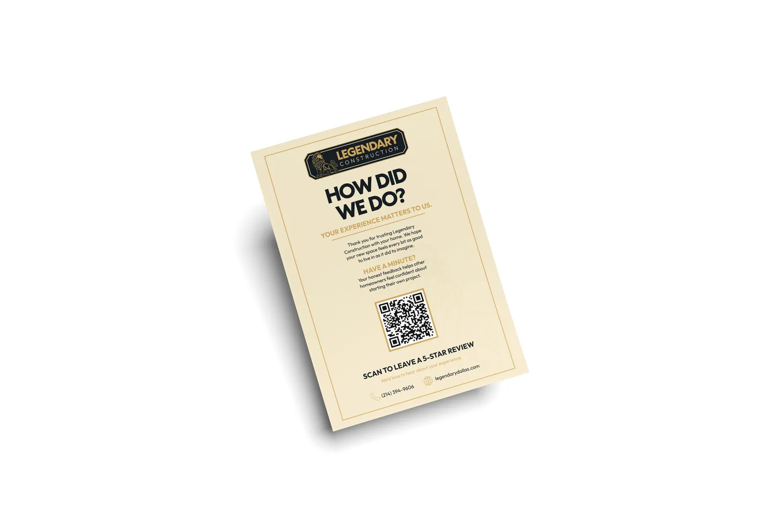 Review &amp; Referral Card
